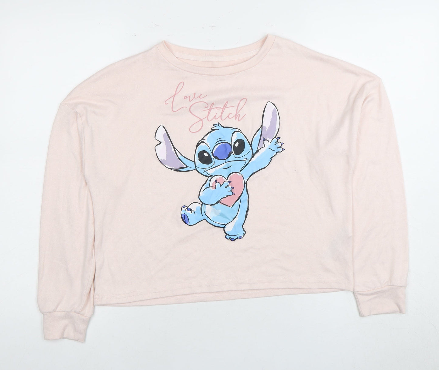Disney Women's Pink Stitch Long Sleeve Pyjama Top S