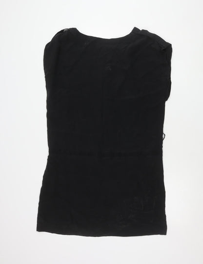 Warehouse Women's Black Silk Sleeveless Dress Size 14