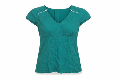 Womens UK Size 10 Oasis Green Basic Blouse