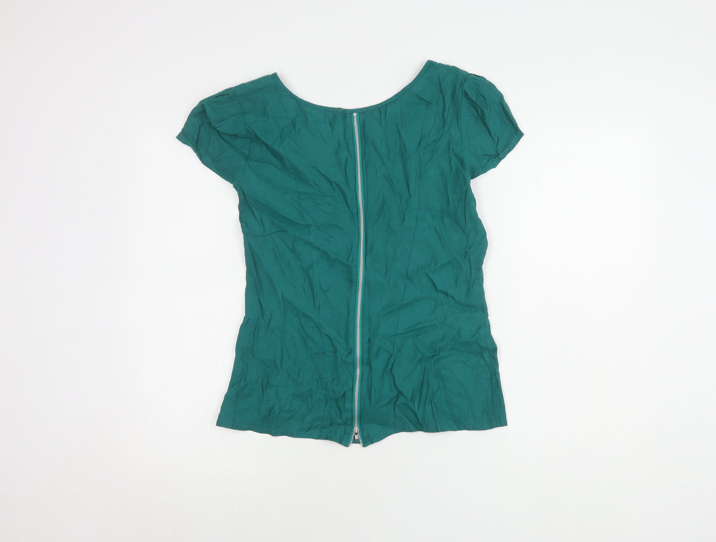 Womens UK Size 10 Oasis Green Basic Blouse