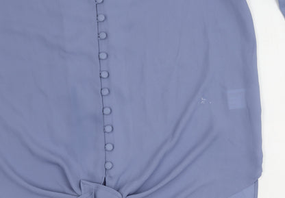 Womens UK Size 14 Roman Blue Basic Blouse