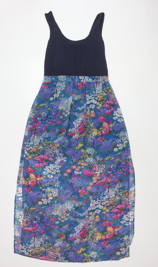 Oasis Women's Multicoloured Floral Midi Dress Size 10
