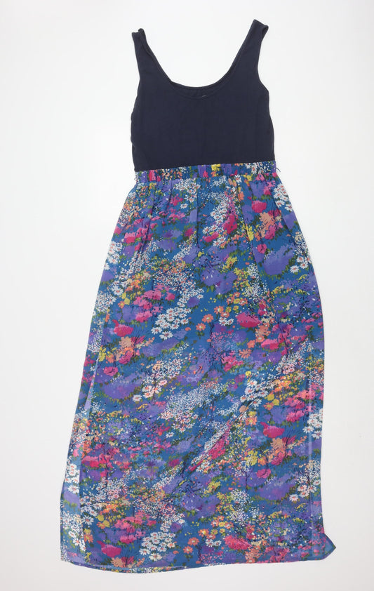 Oasis Women's Multicoloured Floral Midi Dress Size 10