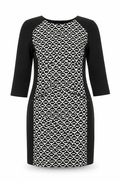 Principles Petite Black Geometric Sheath Dress, Size 12
