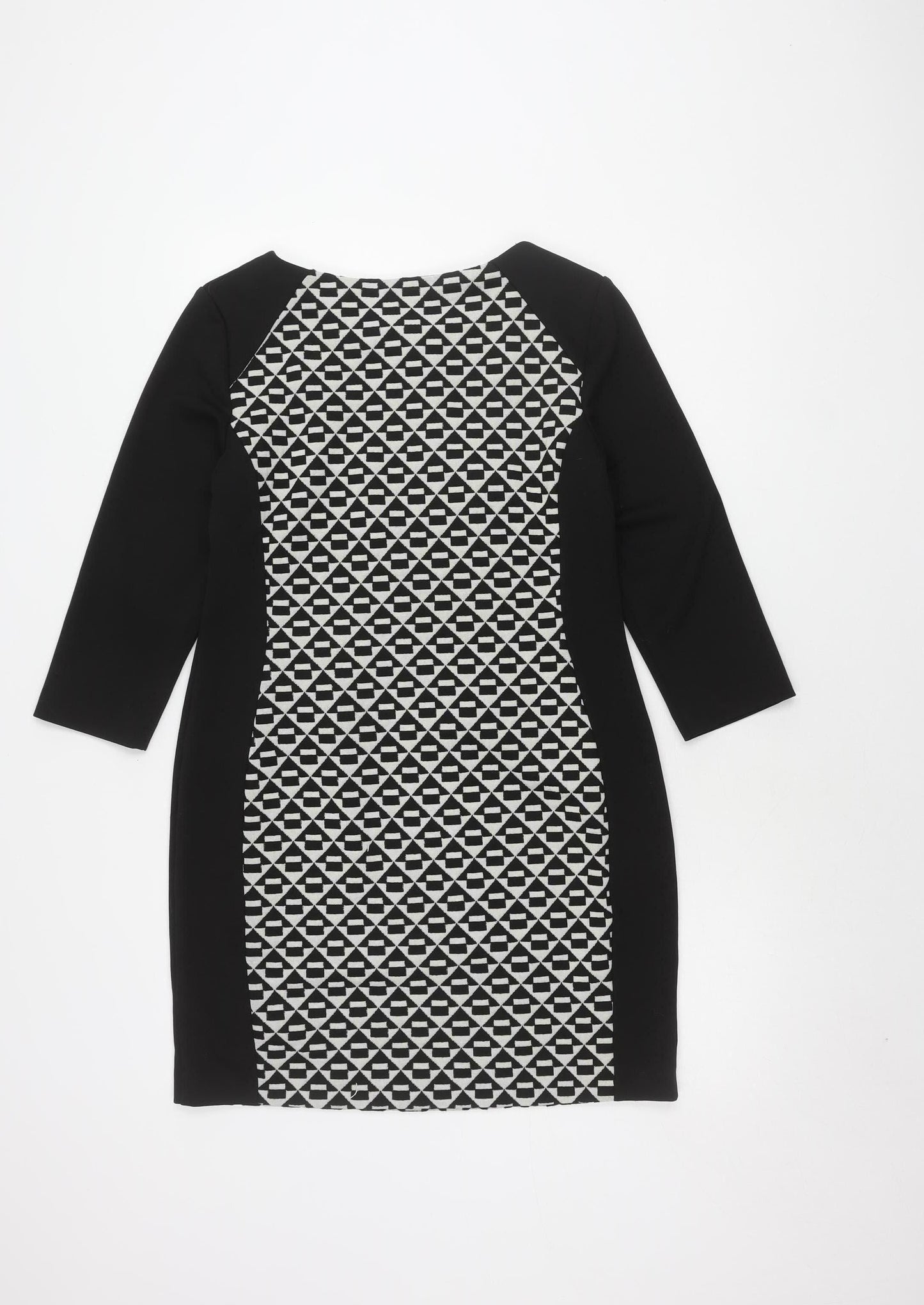 Principles Petite Black Geometric Sheath Dress, Size 12