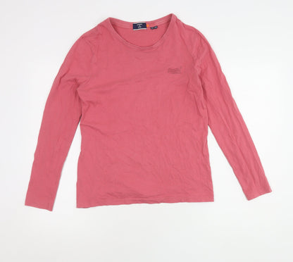 Womens UK Size 10 Superdry Red Basic T-Shirt