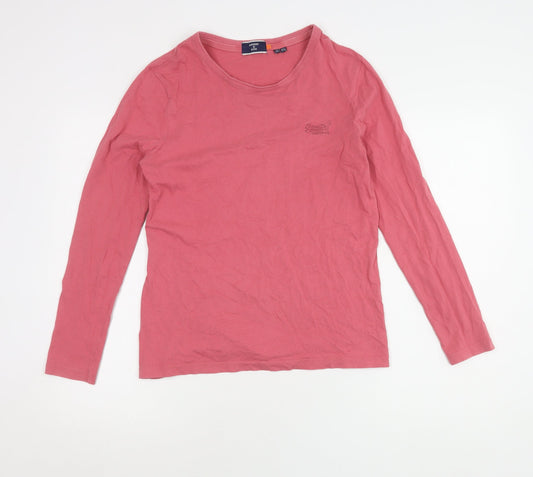 Womens UK Size 10 Superdry Red Basic T-Shirt