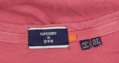 Womens UK Size 10 Superdry Red Basic T-Shirt