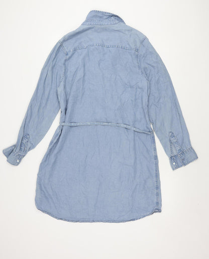 Gap Women's Blue Large Shirt Dress - Chambray Casual