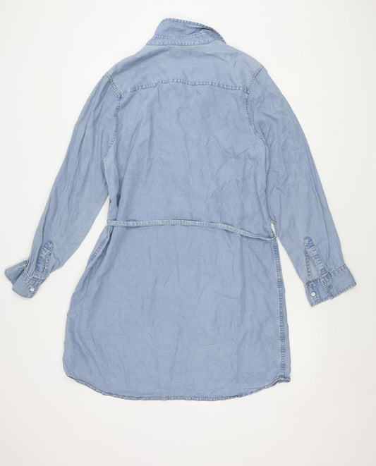Gap Women's Blue Large Shirt Dress - Chambray Casual