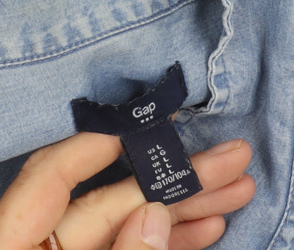 Gap Women's Blue Large Shirt Dress - Chambray Casual