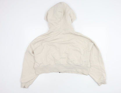 Nike Women's Beige XS Full Zip Hoodie with Logo