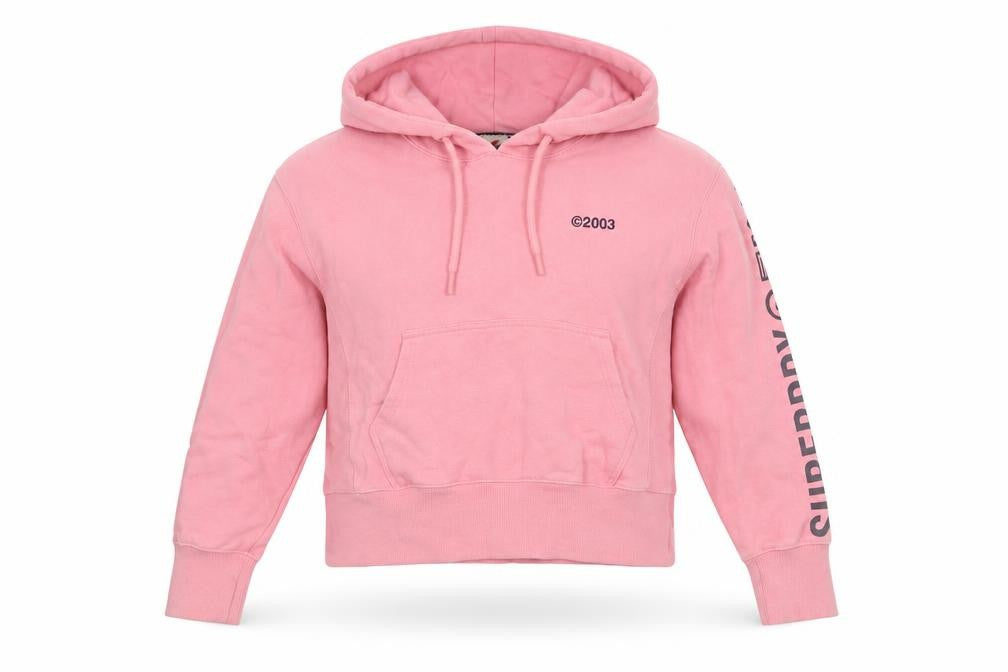 Womens UK Size 10 Superdry Pink Pullover Hoodie
