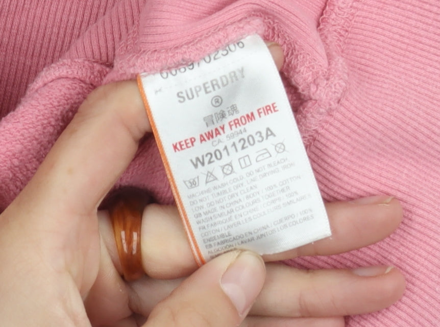 Superdry Women's Pink Pullover Hoodie Size 10