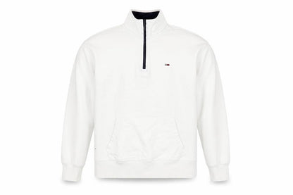Mens UK Size S Tommy Jeans White 1/2 Zip Sweatshirt
