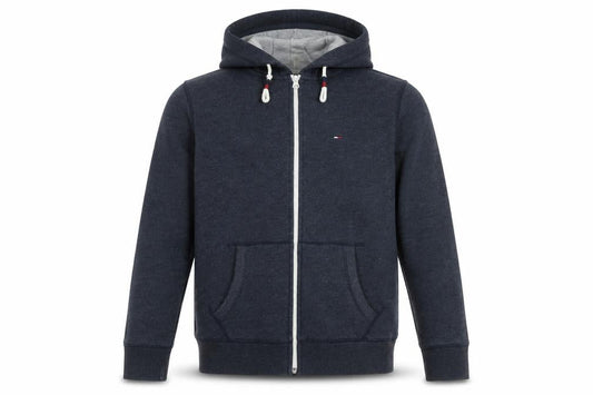 Front view of Hilfiger Denim Men's Blue Hooded Jacket, size M