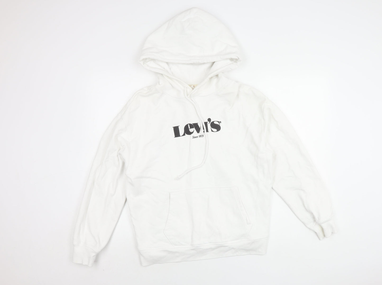 Mens UK Size M Levi's White Pullover Hoodie