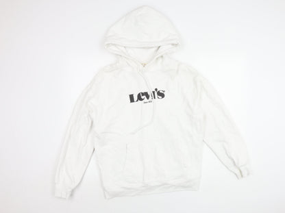 Mens UK Size M Levi's White Pullover Hoodie
