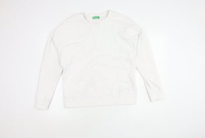 United Colors of Benetton Men's White M Pullover Jumper