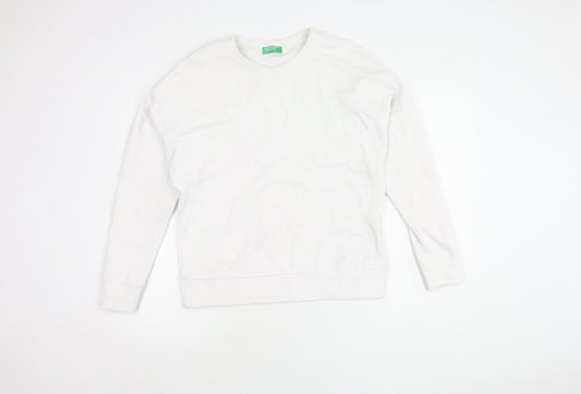 United Colors of Benetton Men's White M Pullover Jumper