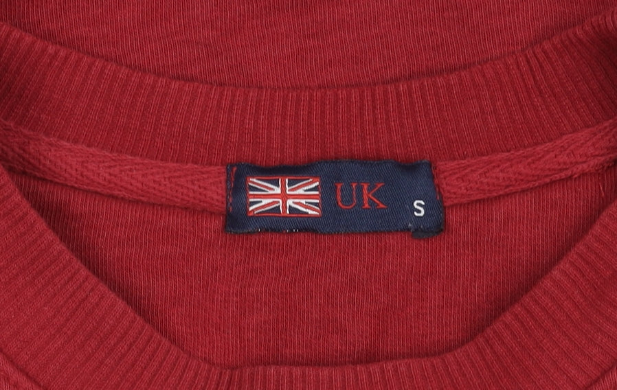 UK Red London Graphic Pullover Jumper, Size S