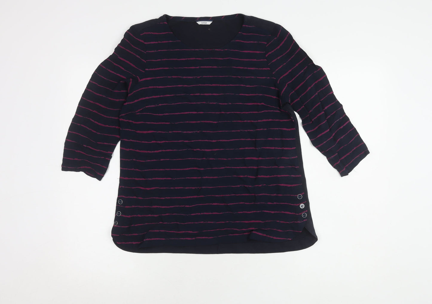 Womens UK Size 12 DASH Blue Basic T-Shirt