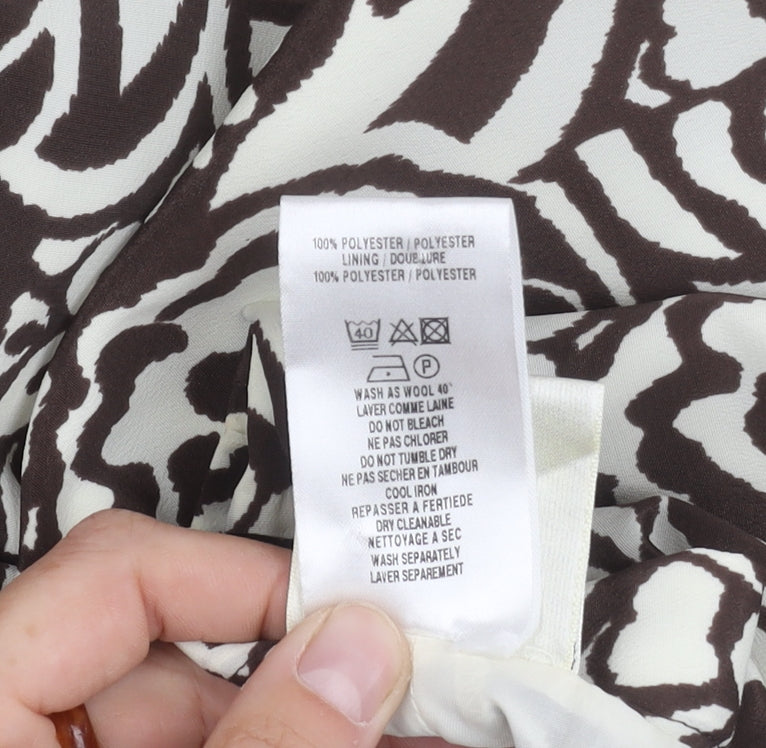 Eastex Women's Brown Floral Lined Zip Skirt - Size 12