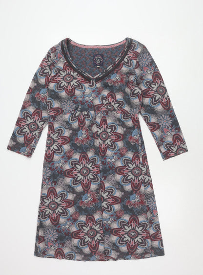 Mantaray Womens Multicoloured 3/4 Sleeve Dress Size 12