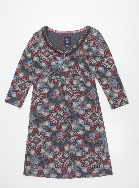 Mantaray Womens Multicoloured 3/4 Sleeve Dress Size 12