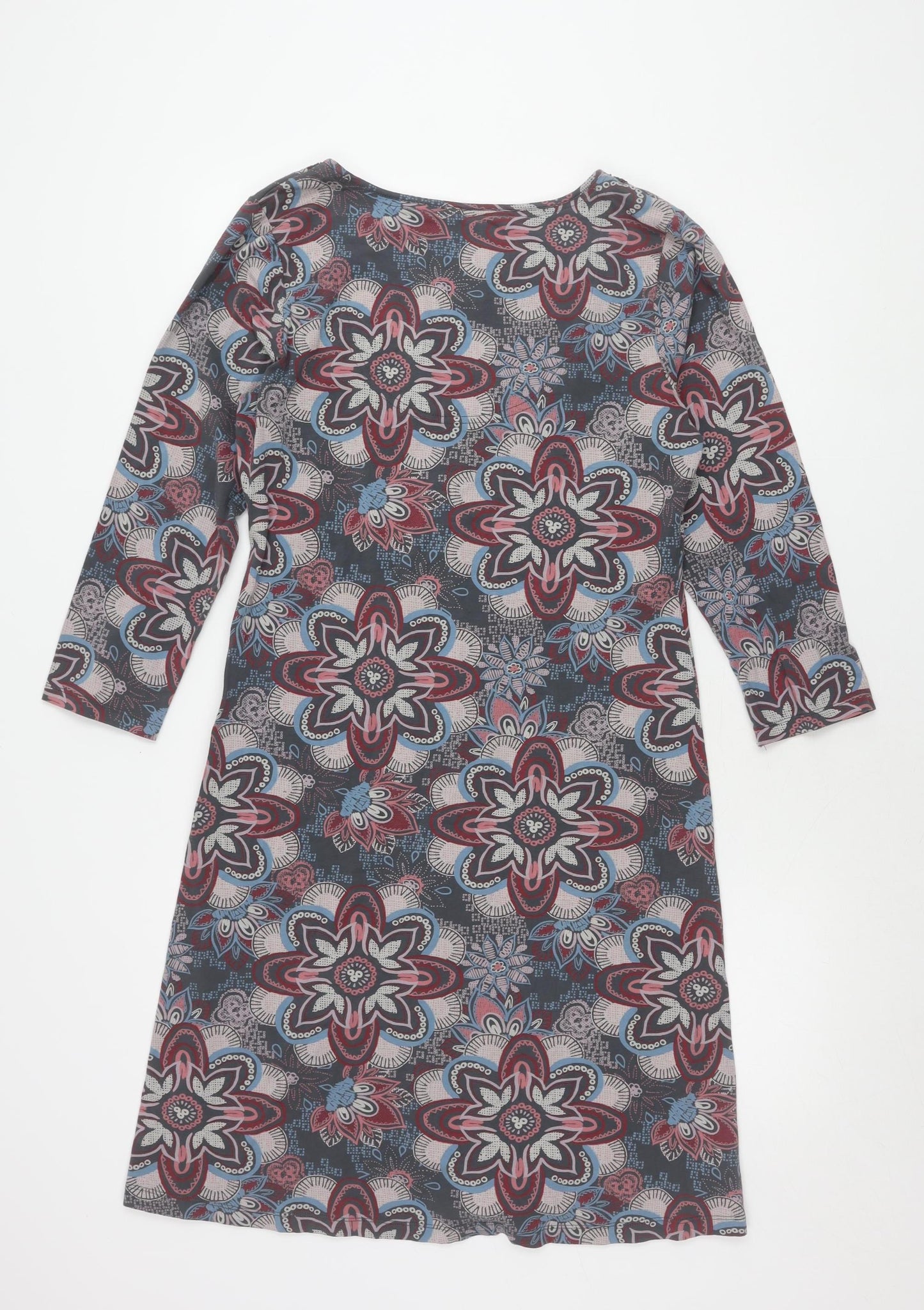 Mantaray Womens Multicoloured 3/4 Sleeve Dress Size 12