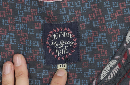 Mantaray Womens Multicoloured 3/4 Sleeve Dress Size 12