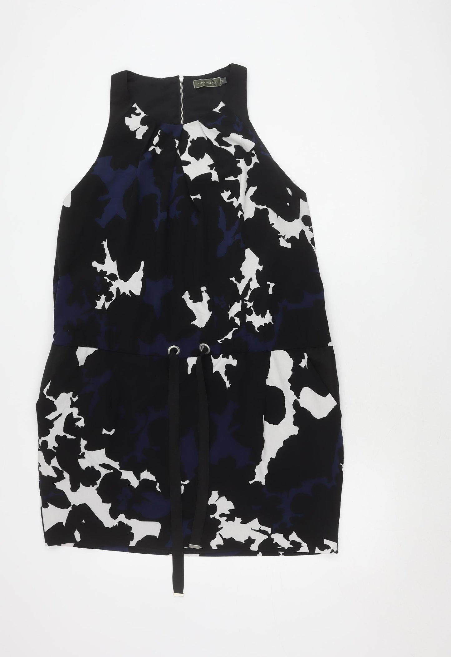 Mint Velvet Women's Black/White Abstract Dress, Size 18