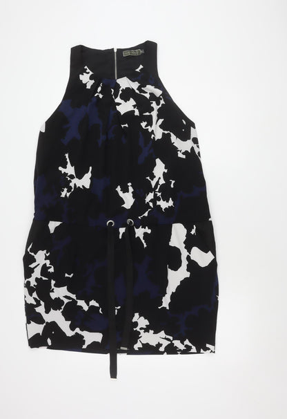 Mint Velvet Women's Black/White Abstract Dress, Size 18