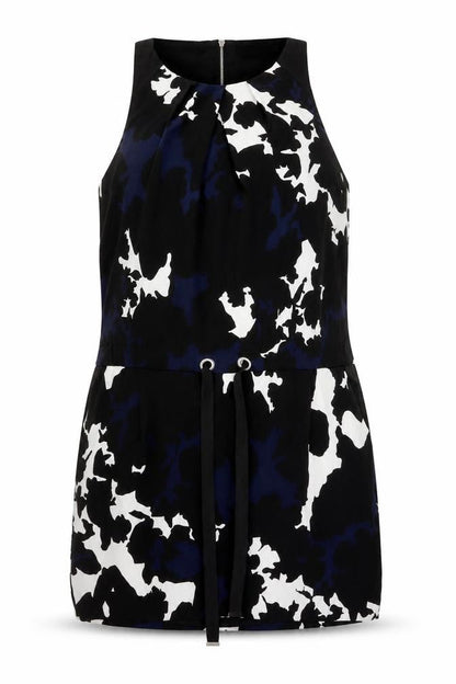 Mint Velvet Women's Black/White Abstract Dress, Size 18