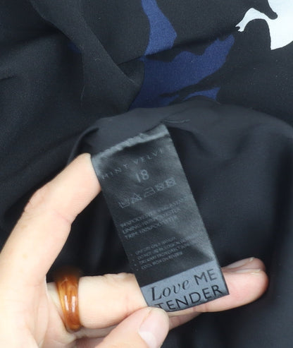 Mint Velvet Women's Black/White Abstract Dress, Size 18