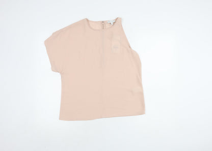 Womens UK Size 10 Warehouse Beige Basic Blouse