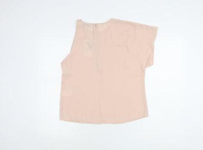 Womens UK Size 10 Warehouse Beige Basic Blouse