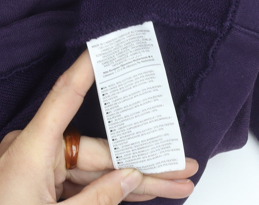 Nike Women's Purple Pullover Hoodie M - Activewear Essential