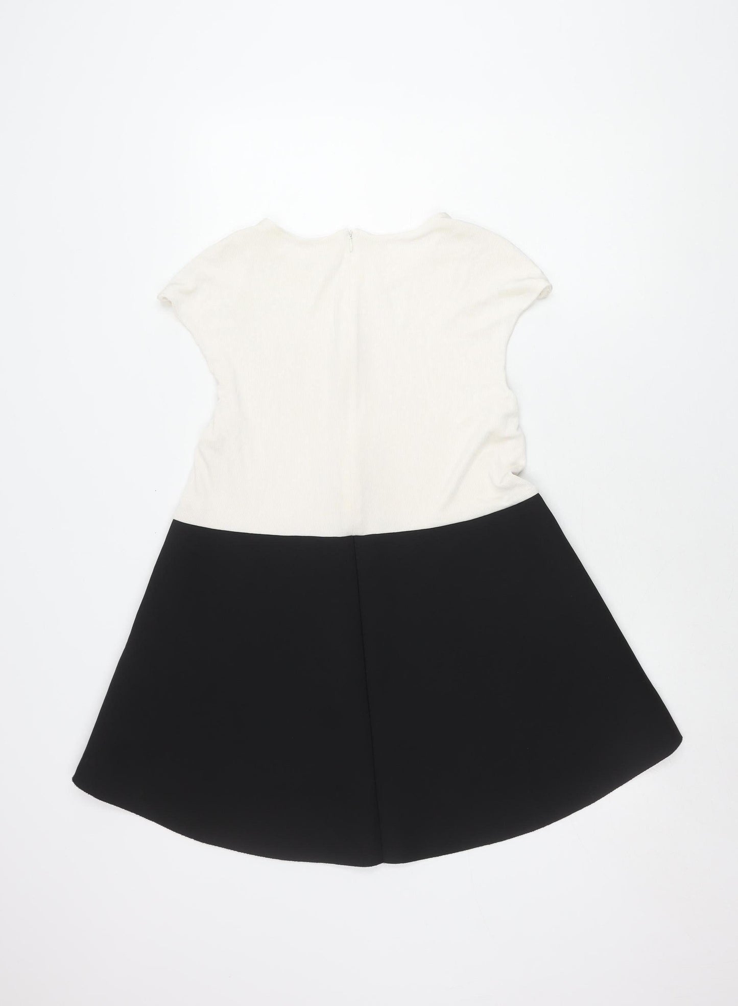 COS Women’s Colourblock Dress, L, Black & White, Elegant