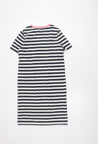 Joules Women's Blue Striped T-Shirt Dress Size 8