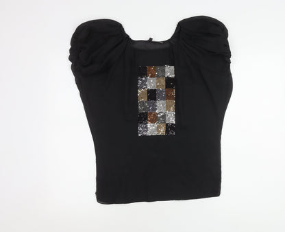 Womens UK Size 10 Ted Baker Black Basic Blouse