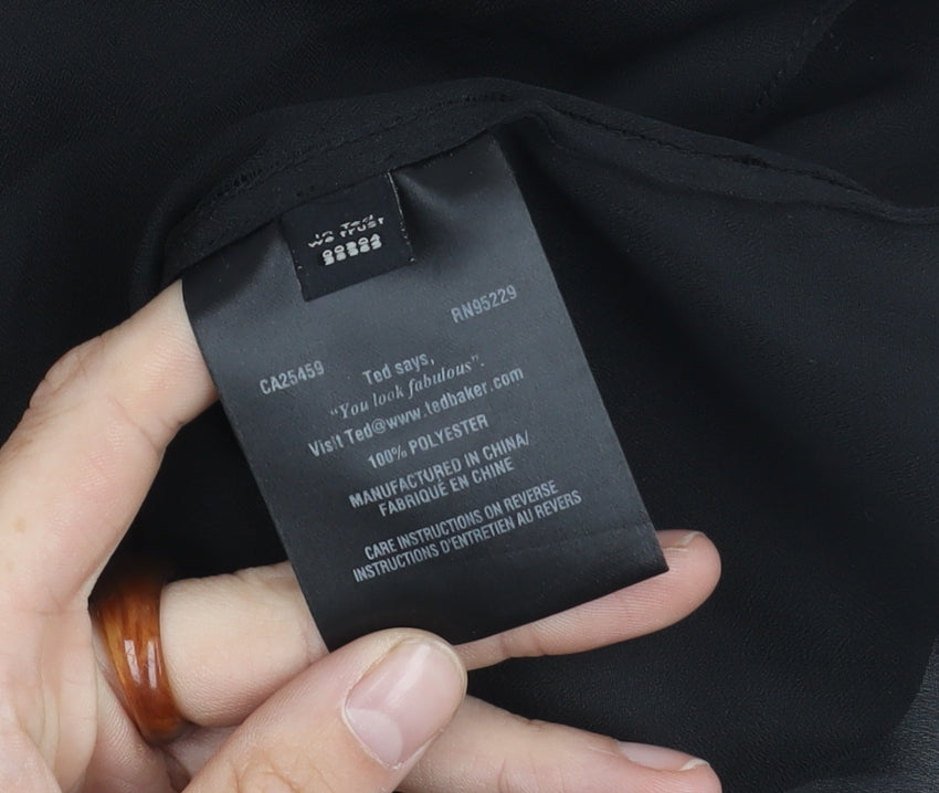 Womens UK Size 10 Ted Baker Black Basic Blouse