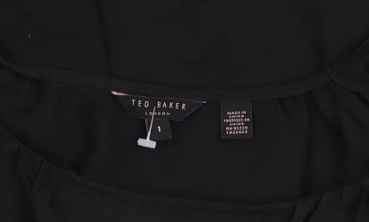 Womens UK Size 10 Ted Baker Black Basic Blouse