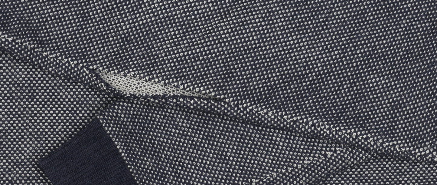 White Stuff Men's Blue Wool Full Zip Jumper, Size L