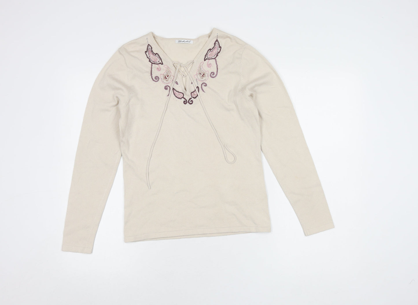 Womens UK Size 10 Berkertex Beige Pullover Jumper