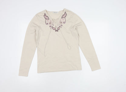 Womens UK Size 10 Berkertex Beige Pullover Jumper