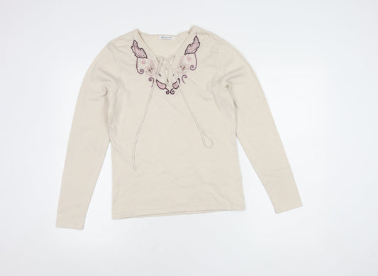 Womens UK Size 10 Berkertex Beige Pullover Jumper