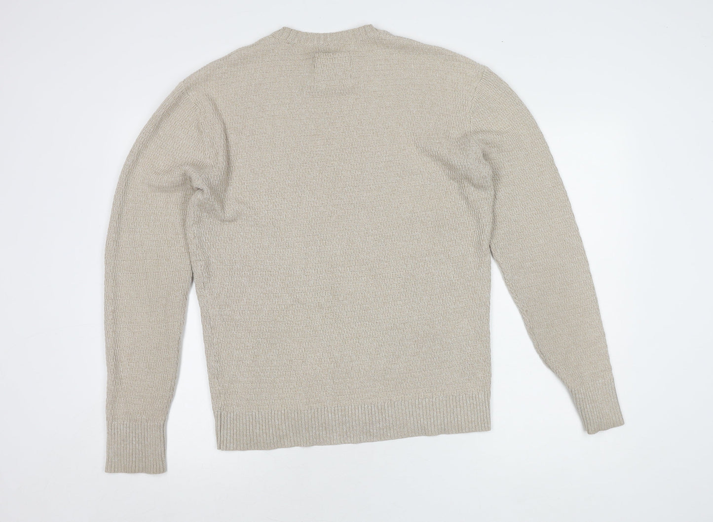 Hollister Men's Beige Pullover Jumper M Crew Neck