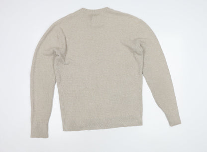 Hollister Men's Beige Pullover Jumper M Crew Neck