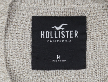 Hollister Men's Beige Pullover Jumper M Crew Neck